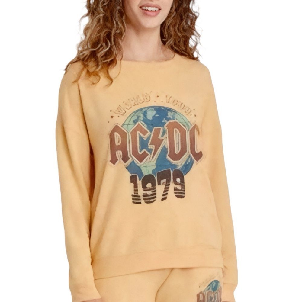 AC/DC 1979 World Tour Graphic Sweatshirt Small Vintage Rock